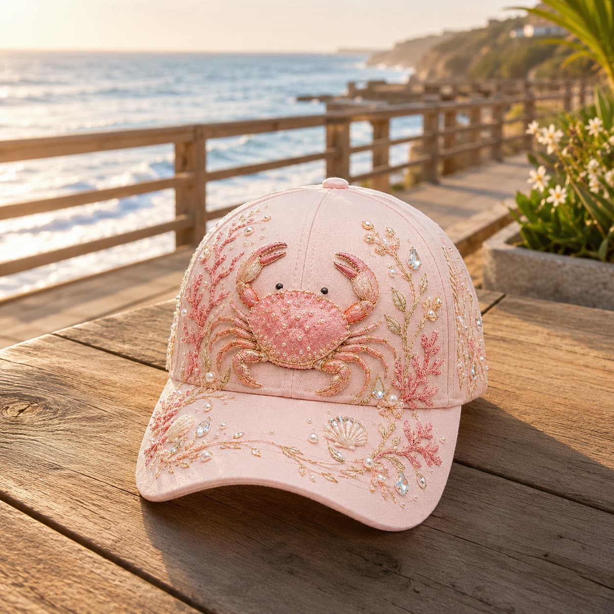 🌊 3D Ocean Creatures Embroidery Cap