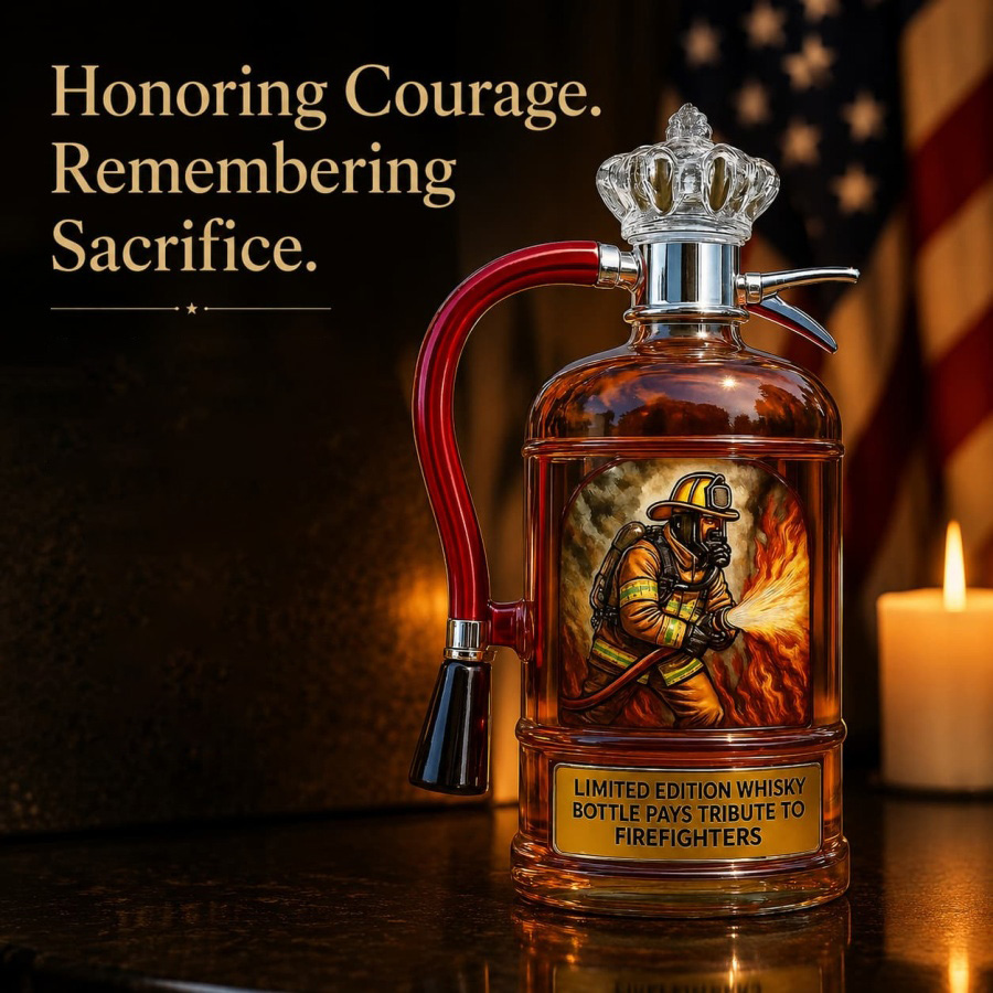 25th Anniversary Commemorative Firefighter Tribute Whiskey Decanter