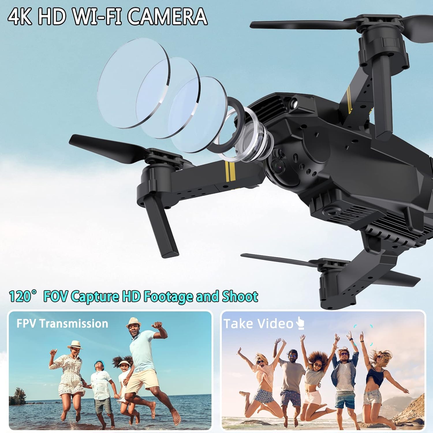 🚁Foldable 1080P FPV Camera Drone – Beginner-Friendly Mini Quadcopter
