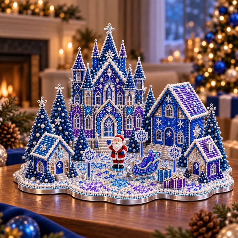 🎄3D Christmas Village Gem Art DIY Kit