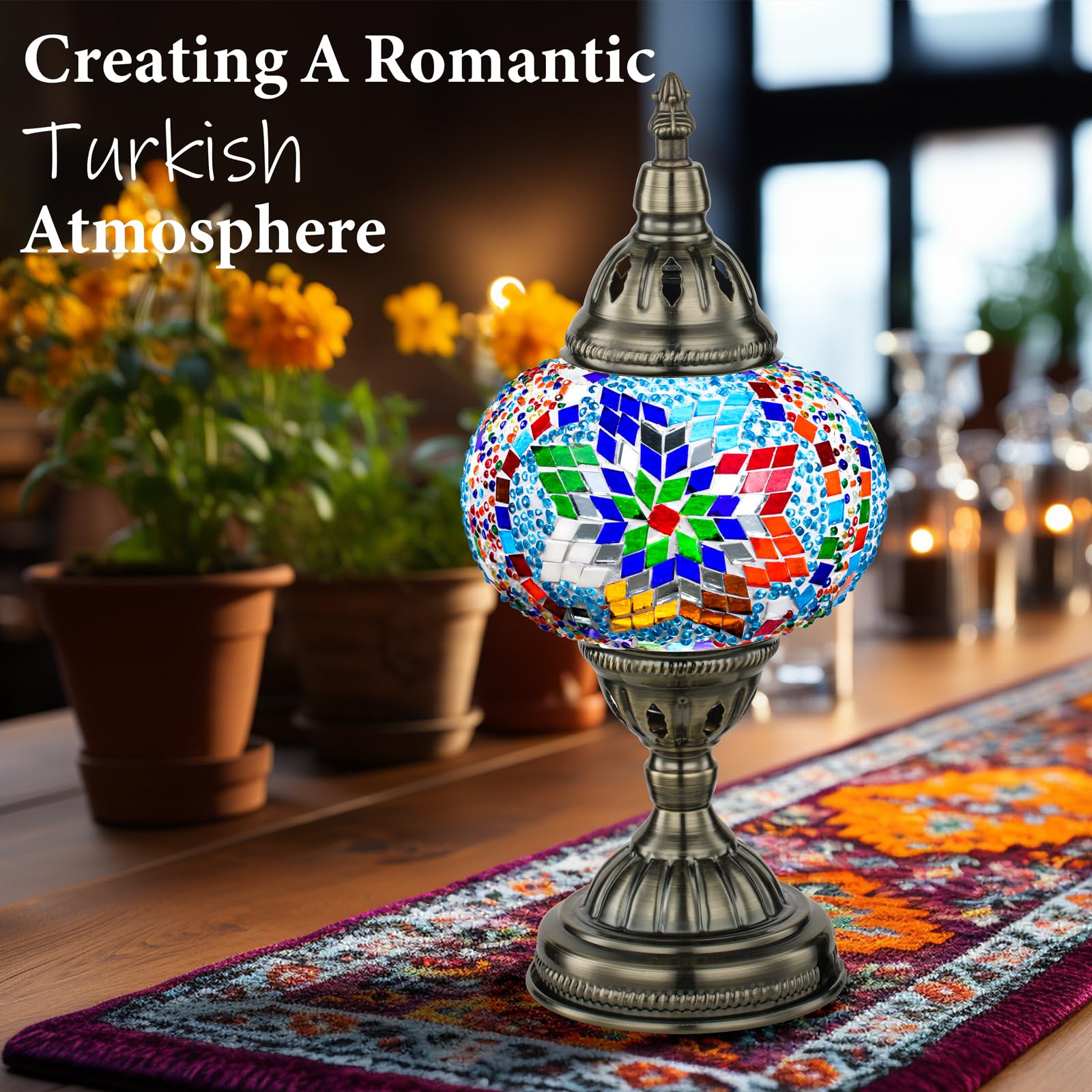 Stained Mosaic Glass Table Lamp