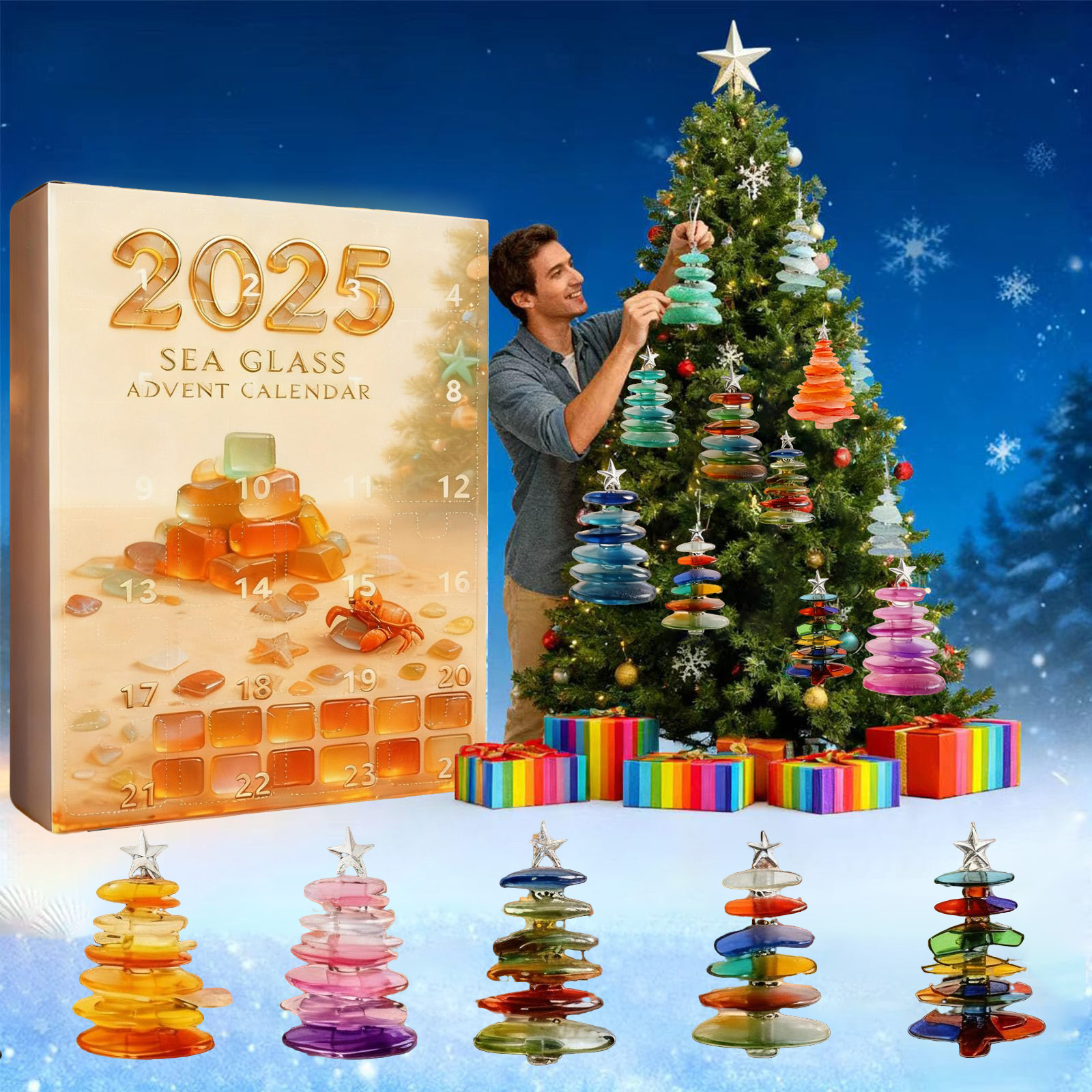 Sea Glass Christmas Tree Advent Calendar 2025