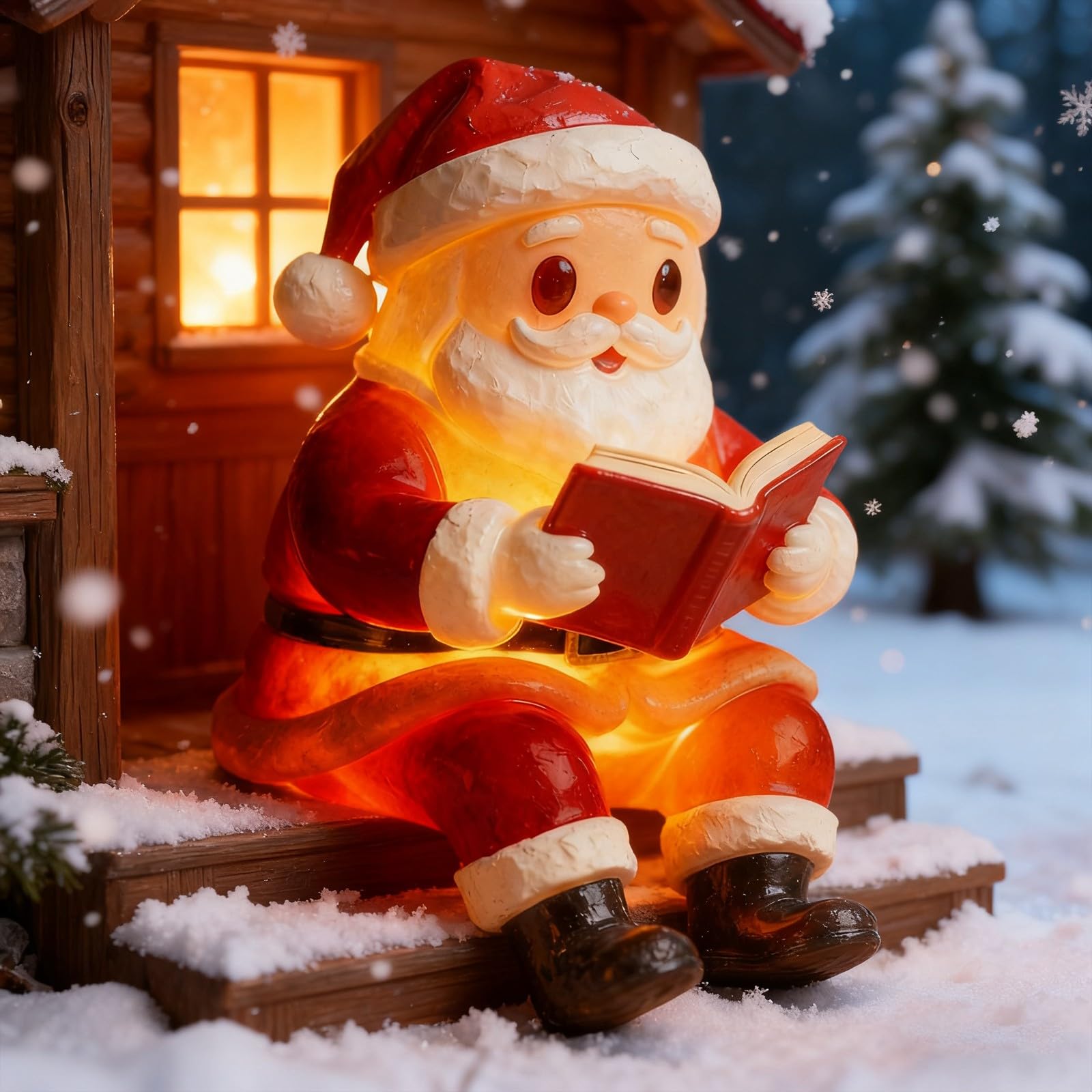Santa Claus Reading Book Lamp Decorative