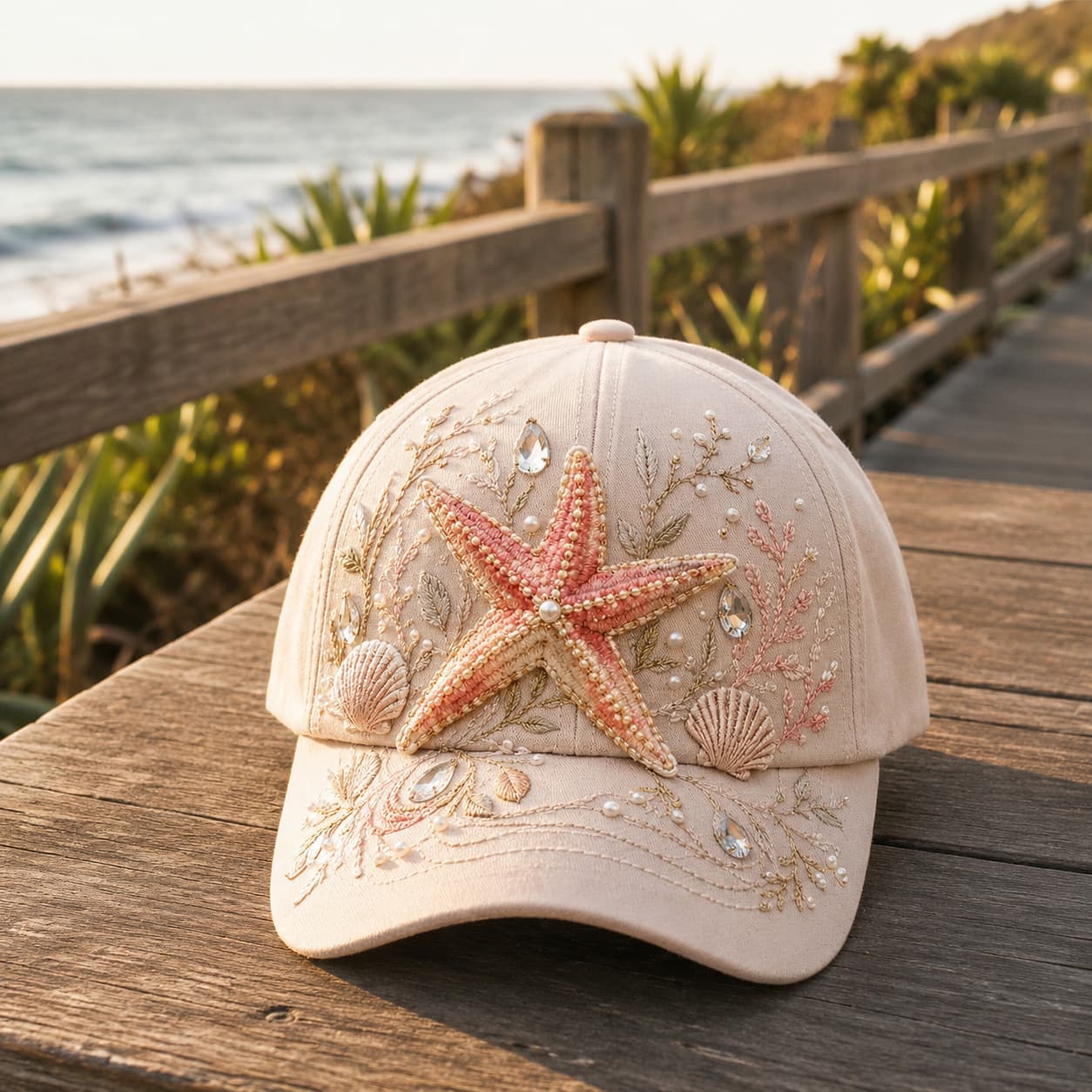 🌊 3D Ocean Creatures Embroidery Cap