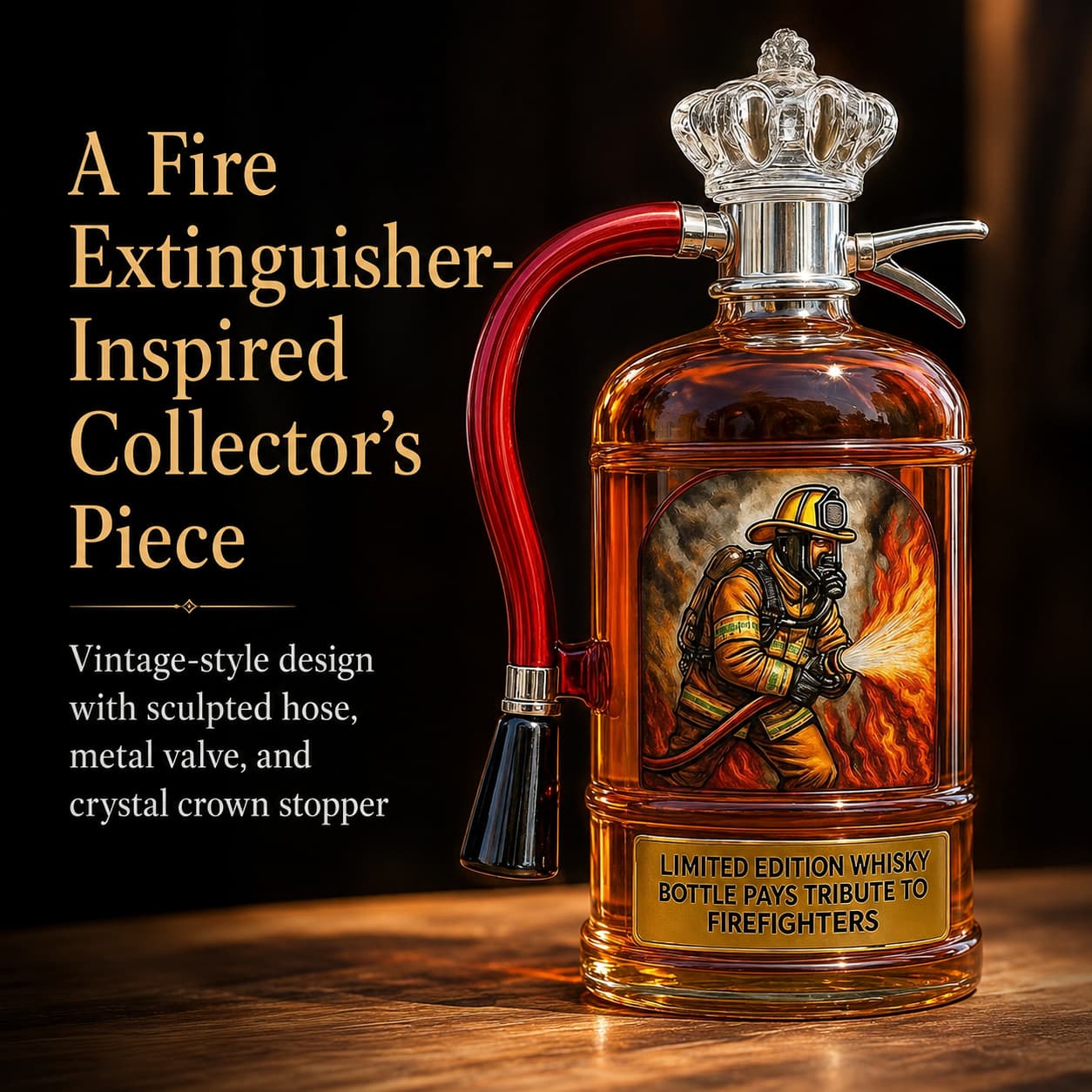 9/11 25th Anniversary Commemorative Firefighter Tribute Whiskey Decanter
