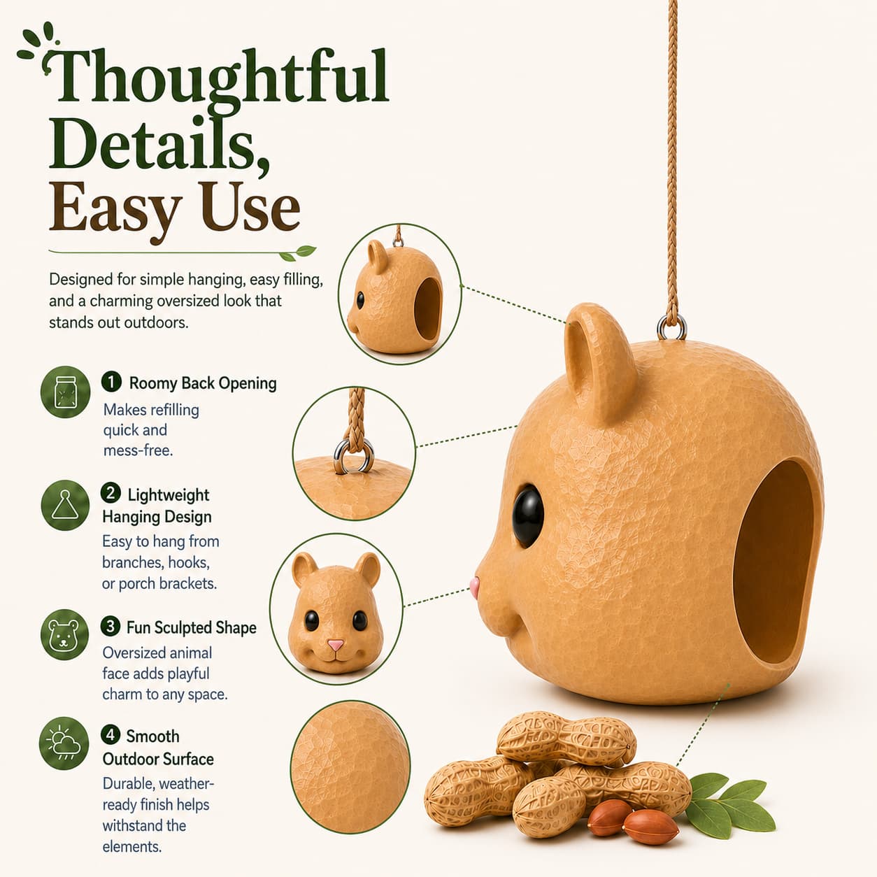 🐿️Funny Squirrel Head Feeder