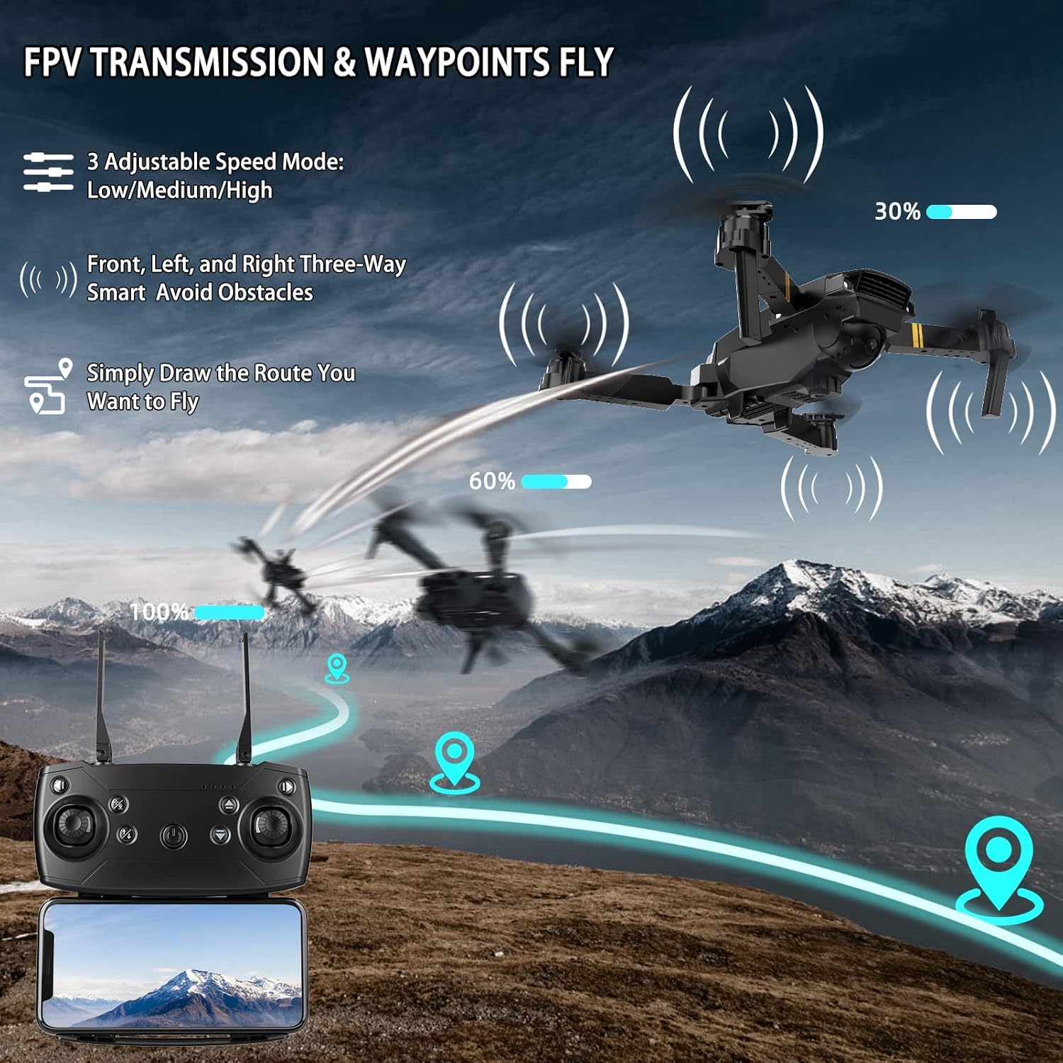 🚁Foldable 1080P FPV Camera Drone – Beginner-Friendly Mini Quadcopter