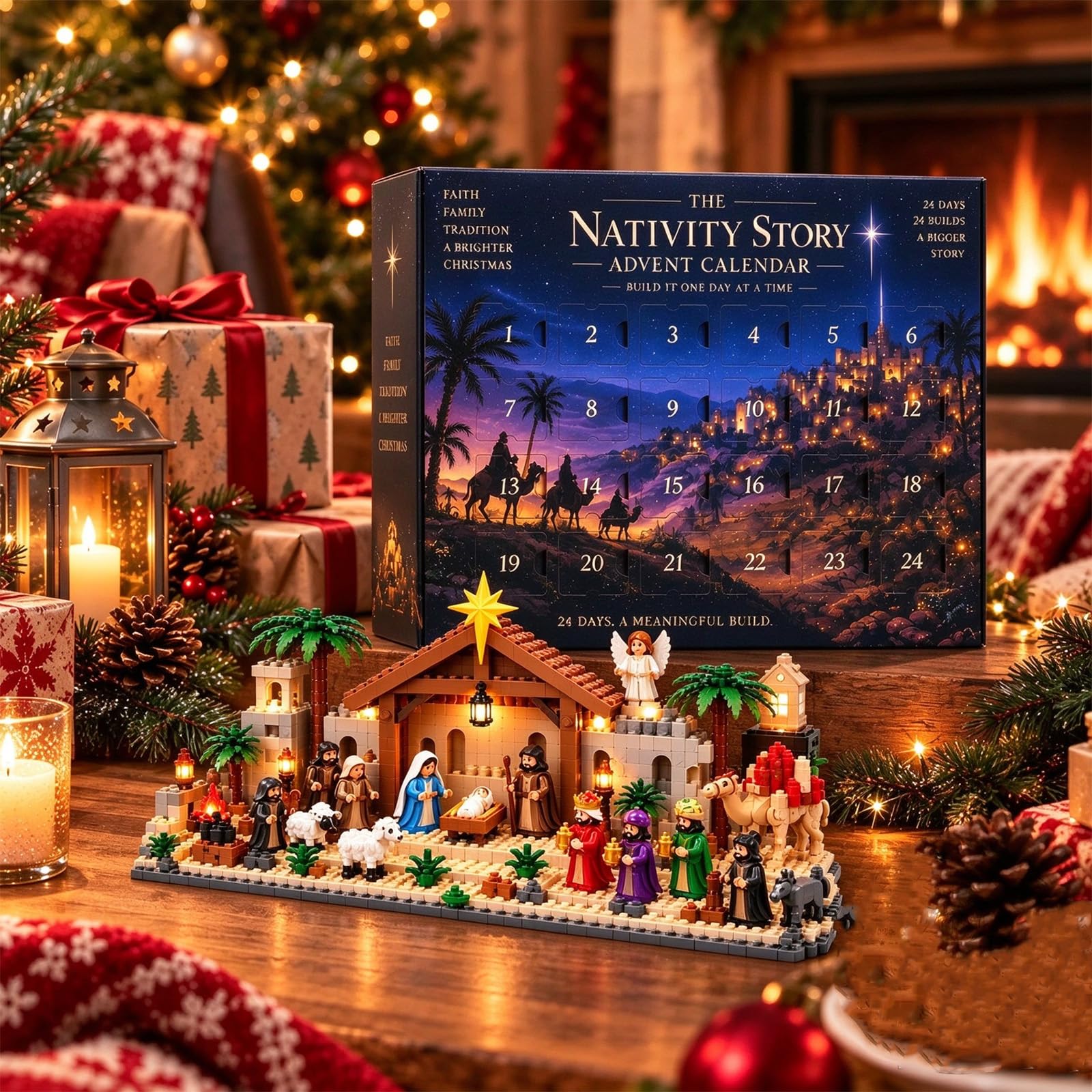 Christian Nativity Building Block Advent Calendar – 24 Days of Christmas