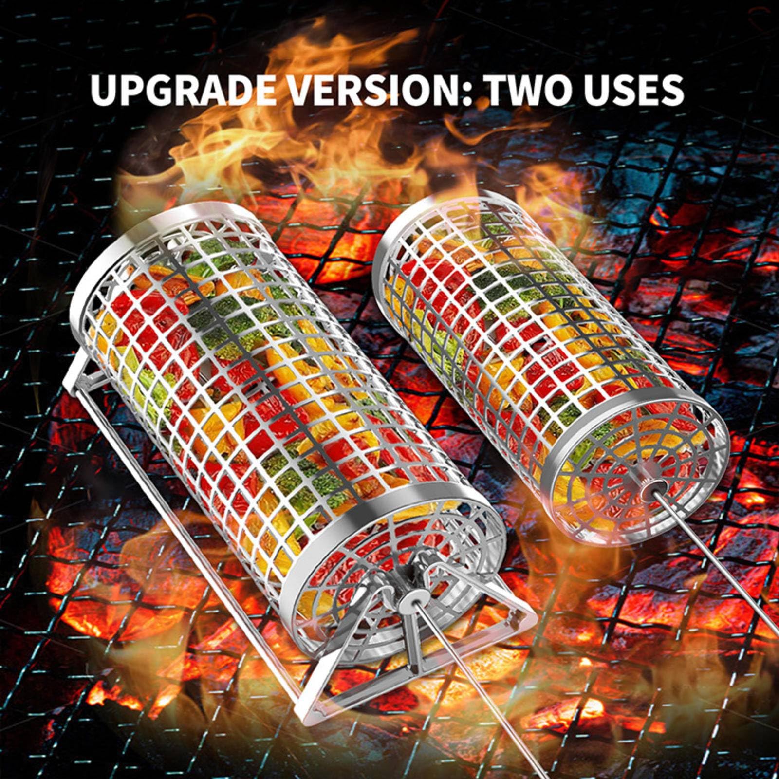 Rolling Grilling Baskets For Outdoor Grilling