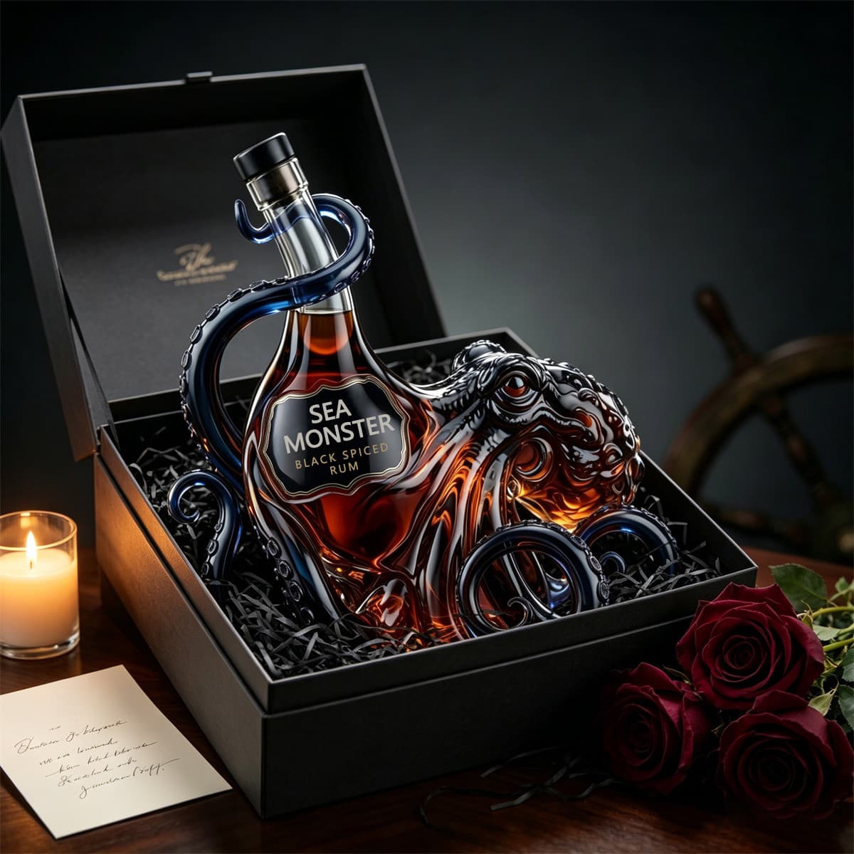 Sea Monster Black Spiced Rum Bottle