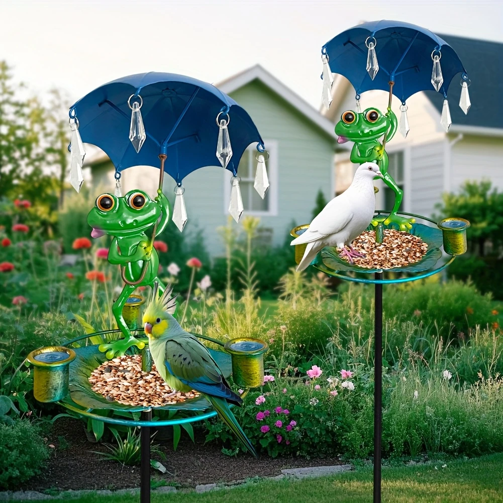 Frog Umbrella Bird Feeder