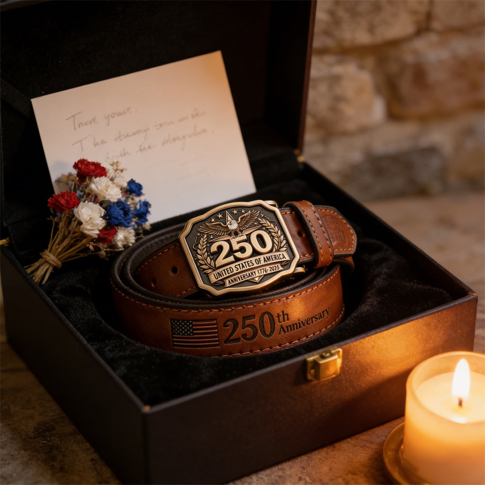 USA 250th Anniversary Commemorative Leather Belt