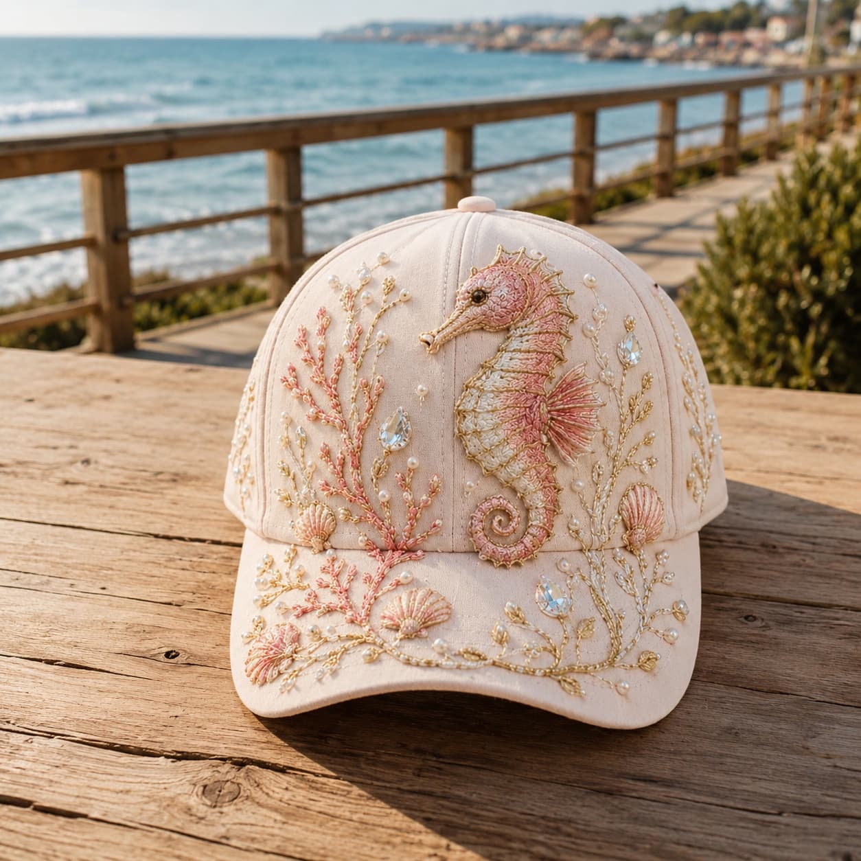 🌊 3D Ocean Creatures Embroidery Cap