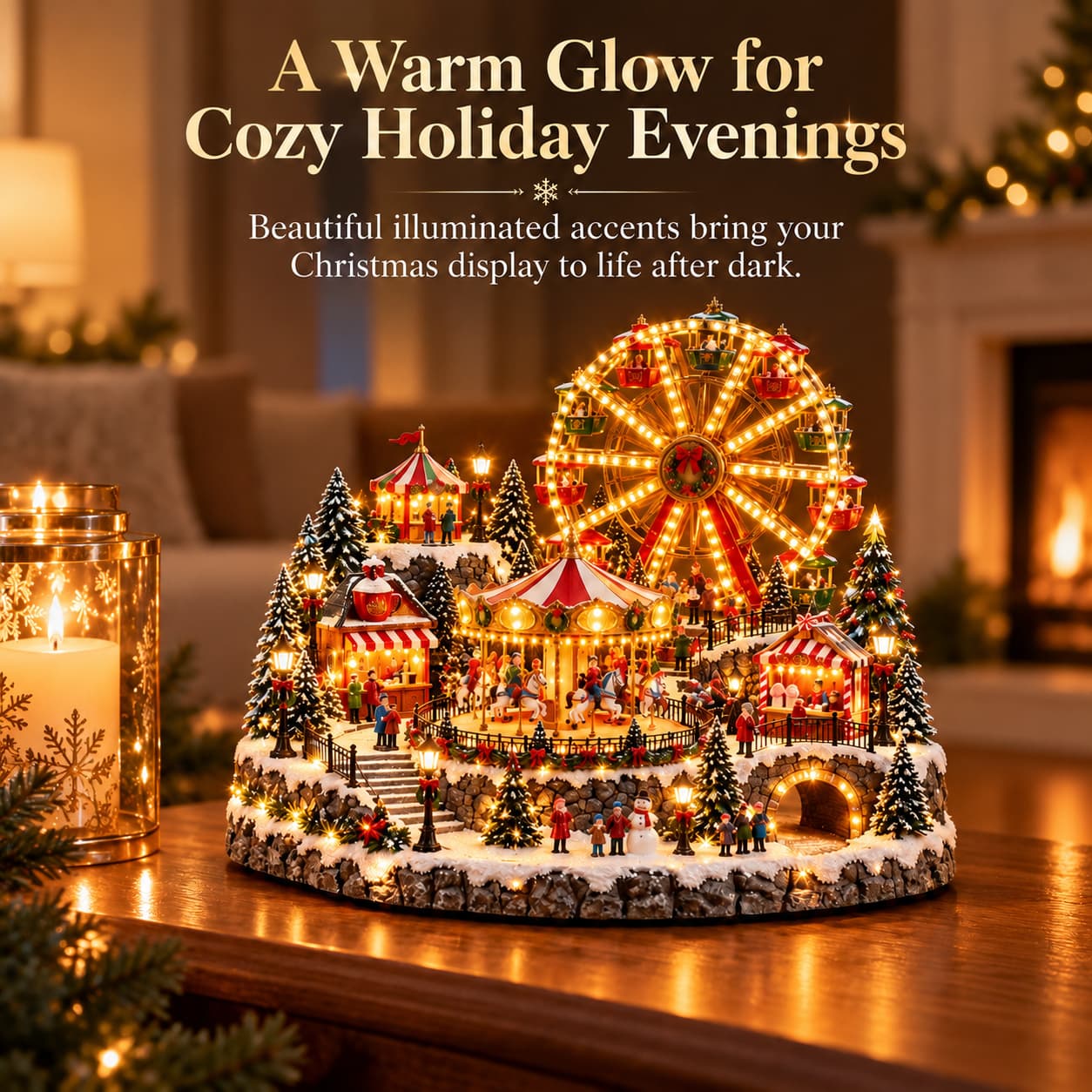 🎡 Christmas Wonderland Carnival – Light-Up Christmas Village Decoration