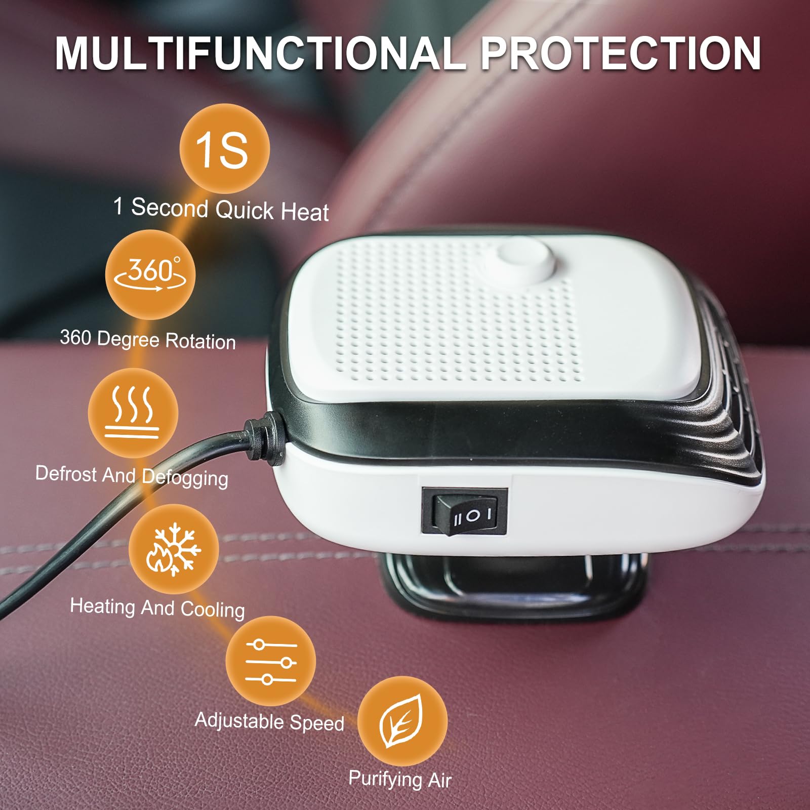 2025 New Portable Car Heater With Windshield Defogger and Defroster