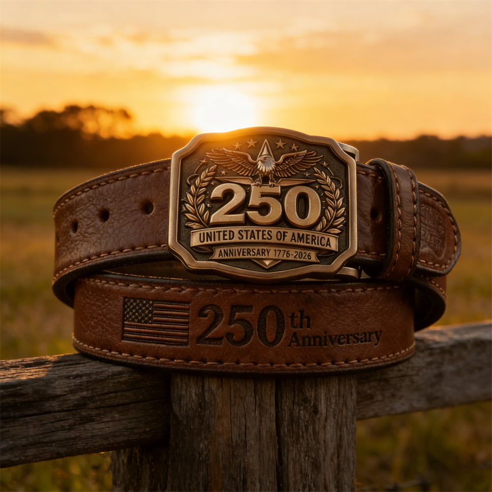 USA 250th Anniversary Commemorative Leather Belt