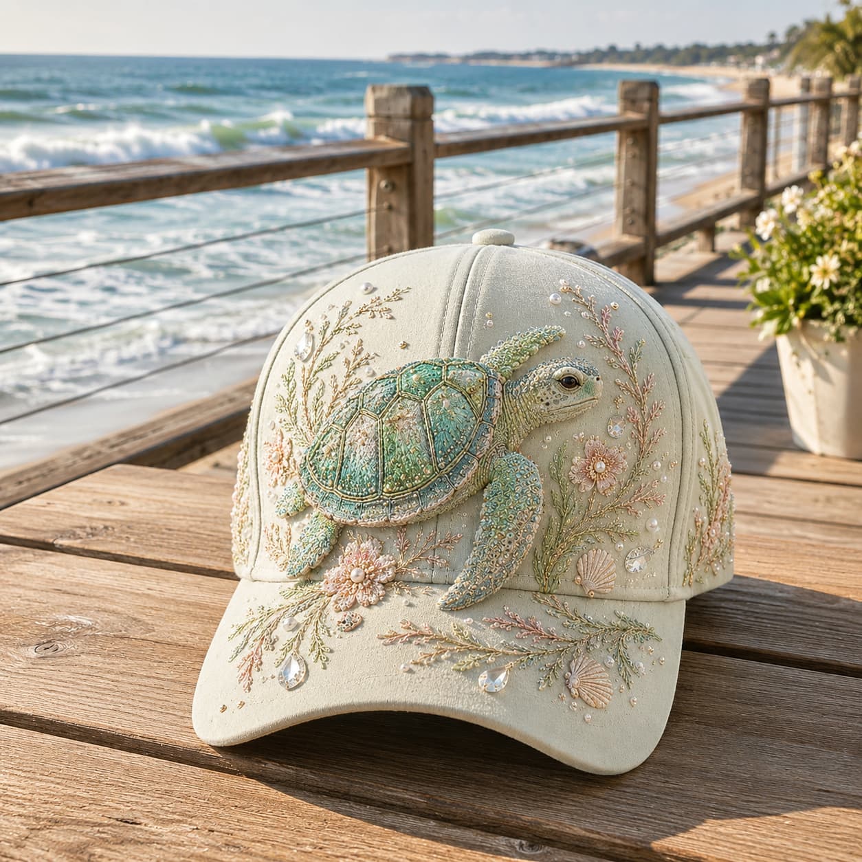 🌊 3D Ocean Creatures Embroidery Cap