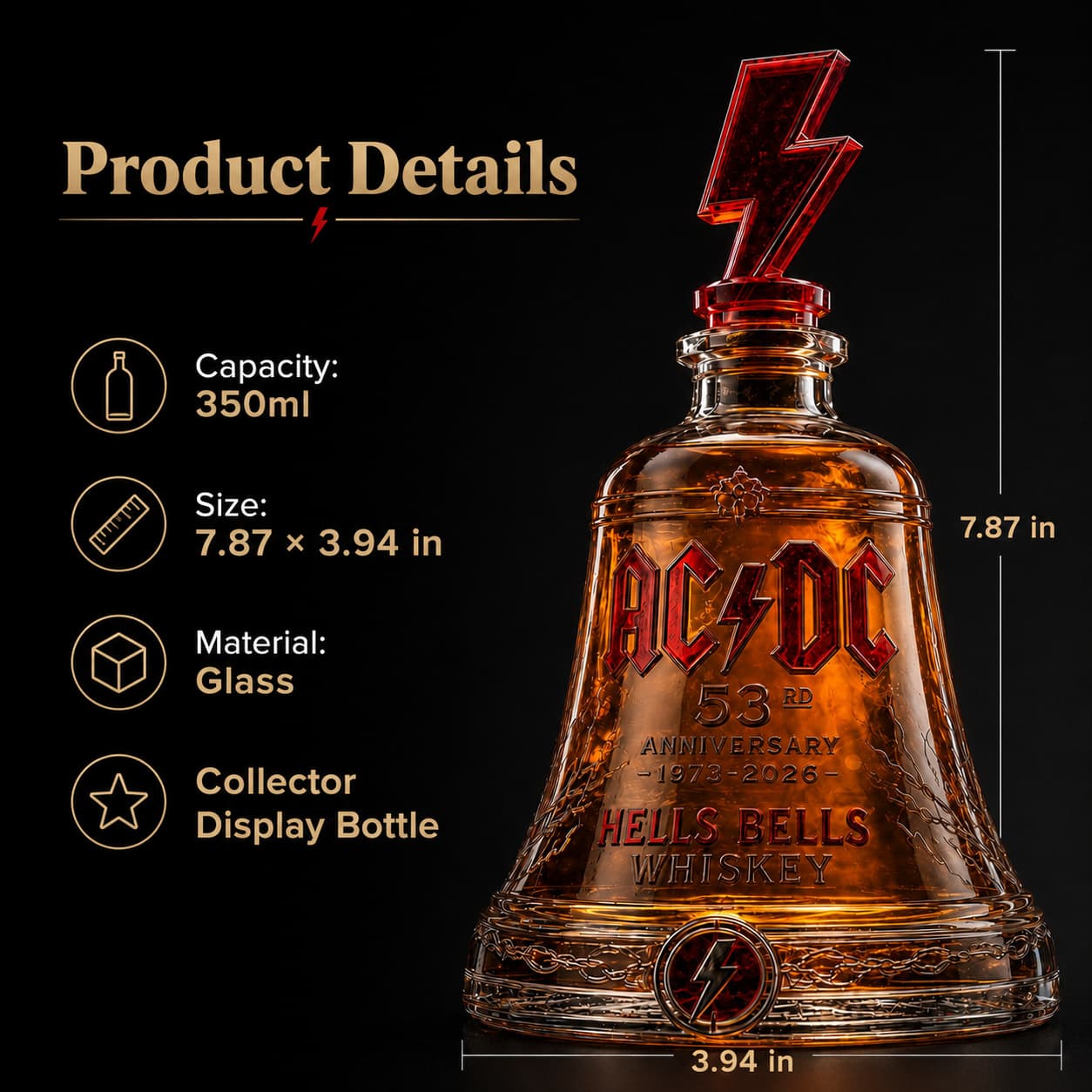 Anniversary Bell Collector Whiskey Bottle