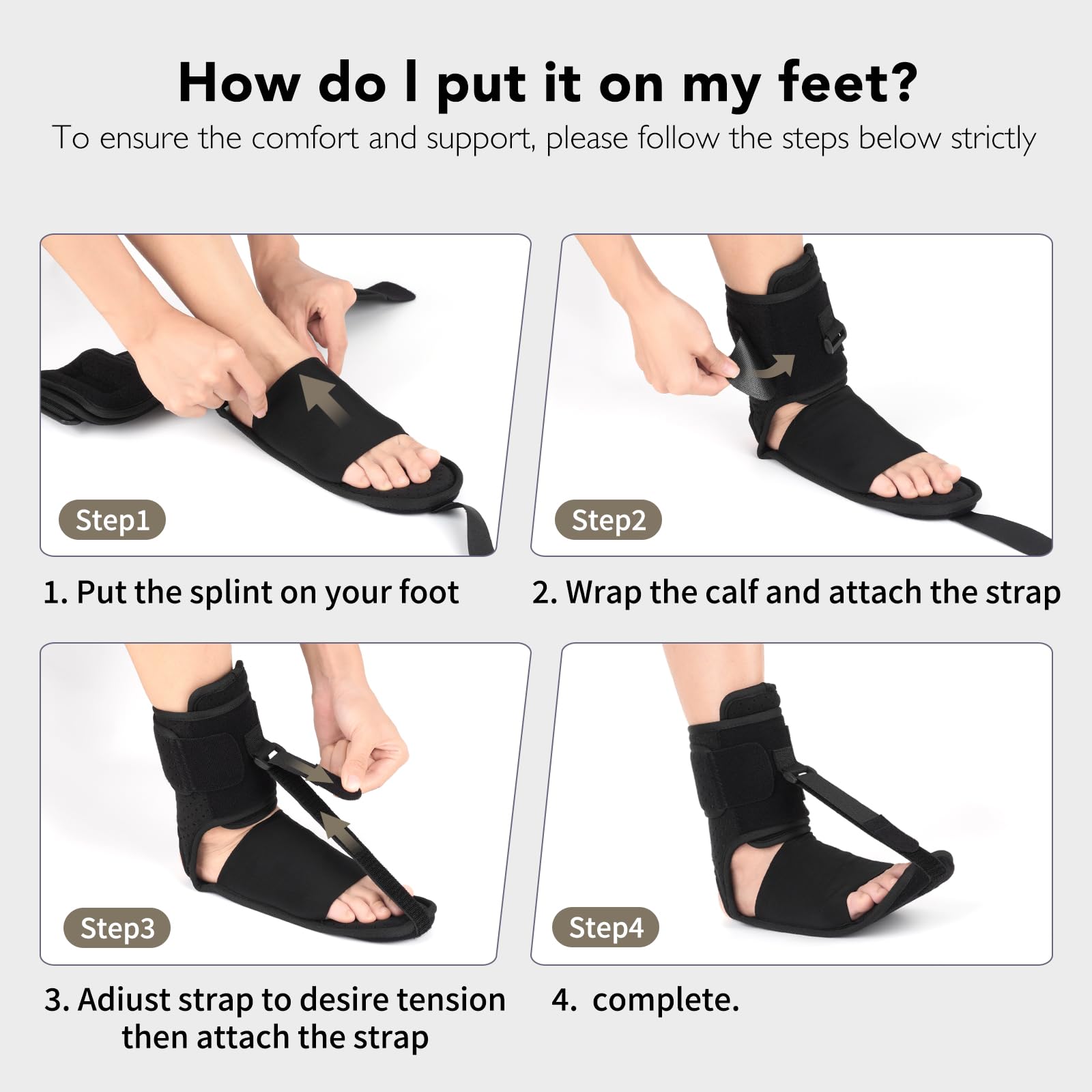Upgraded Plantar Fasciitis Night Splint + Massage Ball