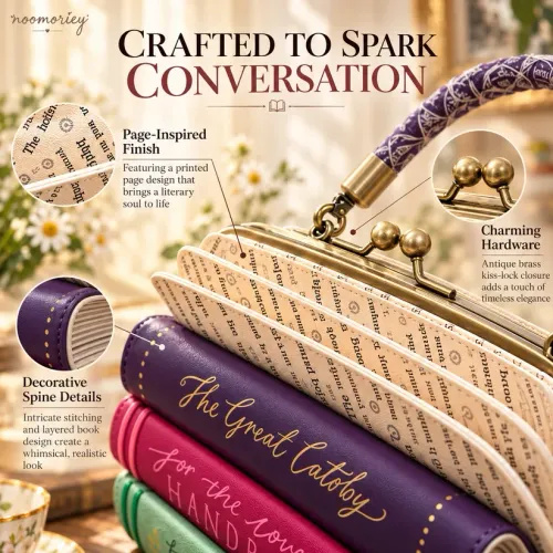 📚 Book Stack Handbag – Vintage-Inspired Book-Shaped Top Handle Purse