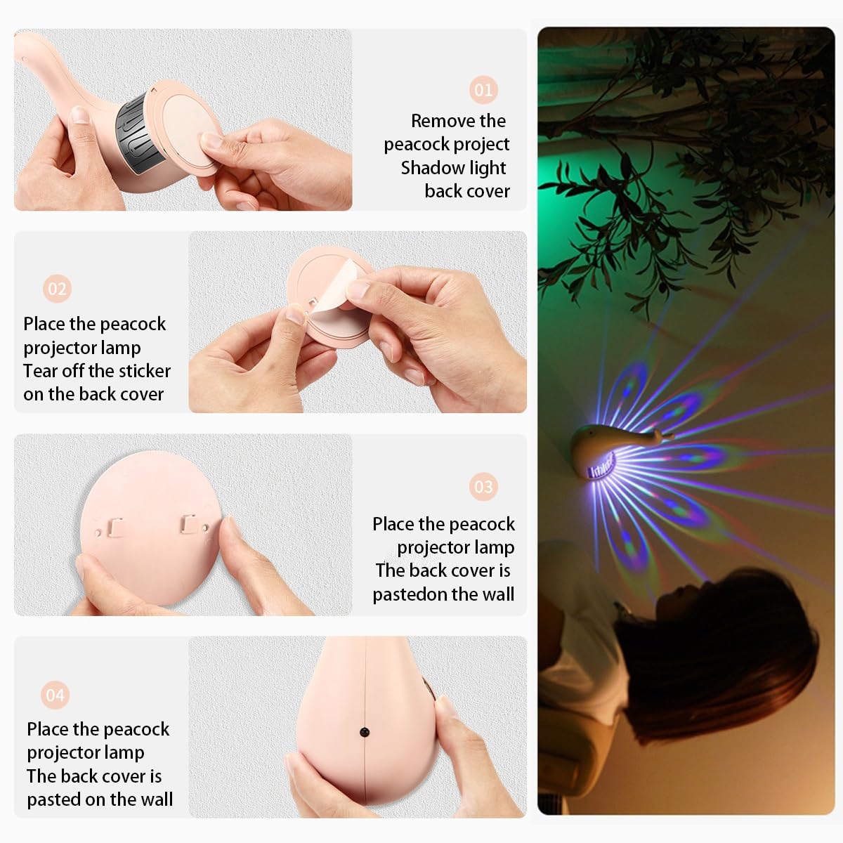 Peacock Projection Desk Lamp