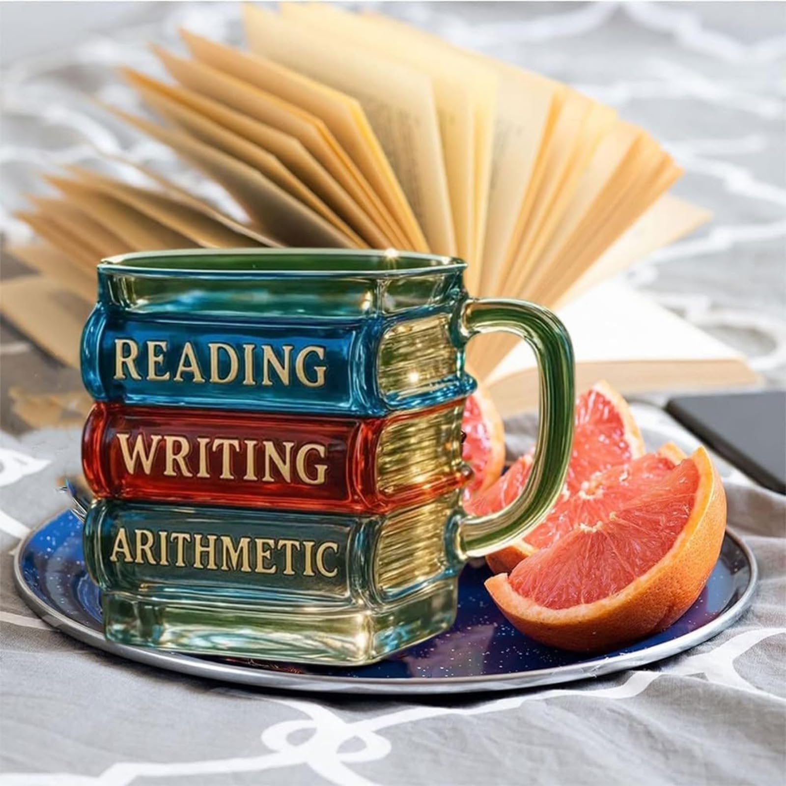 📚Painted Book Mug