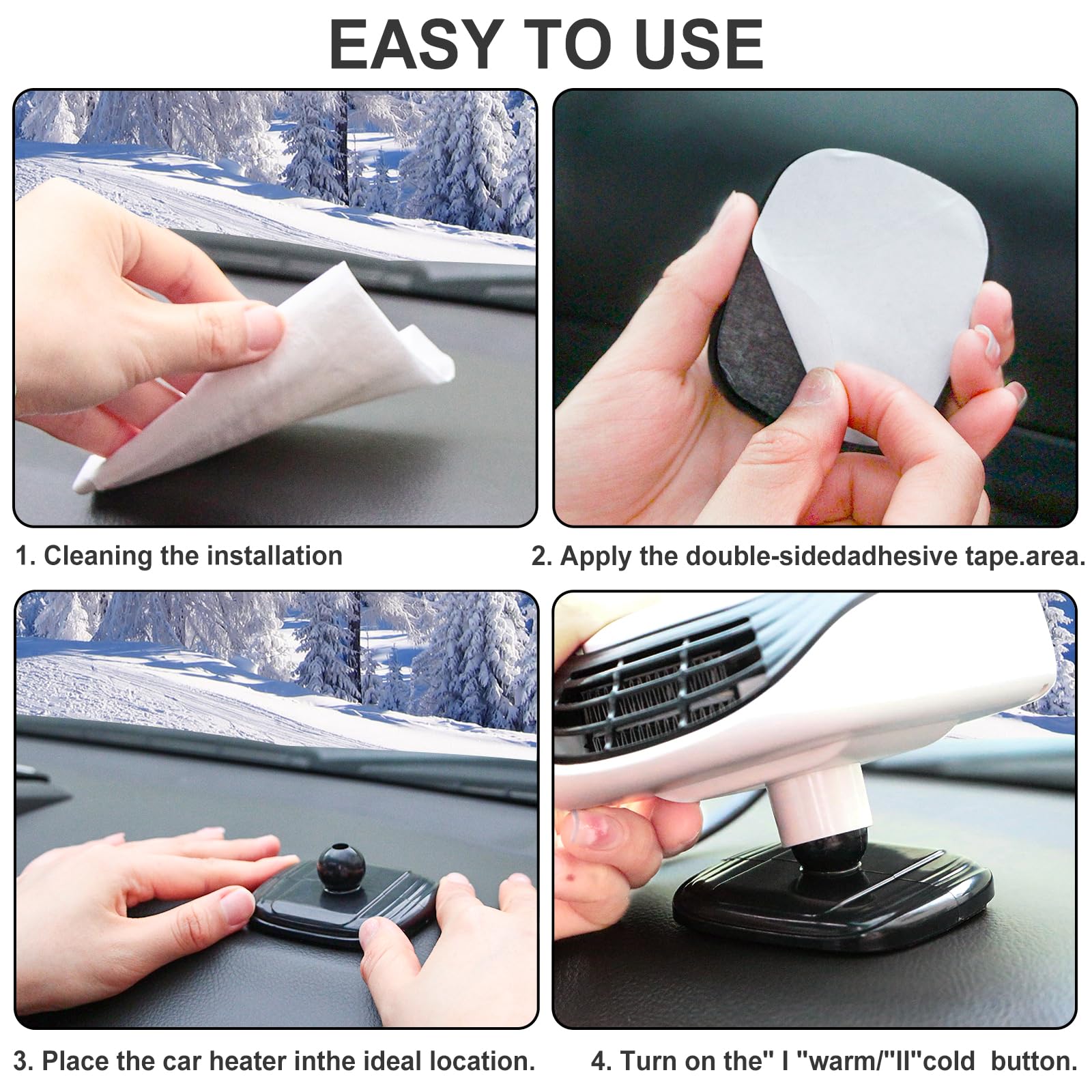 2025 New Portable Car Heater With Windshield Defogger and Defroster