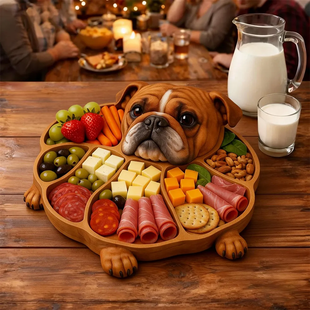 🐶Bulldog Delight™ Wooden Charcuterie & Snack Board