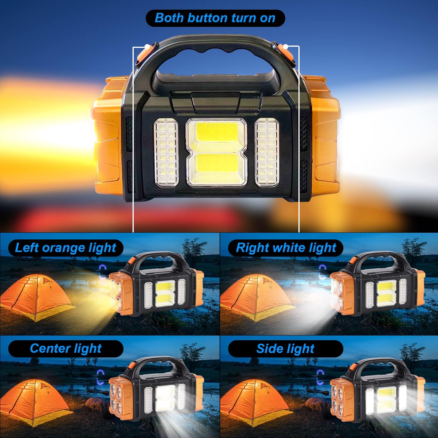 Ultra-high brightness Two Side Solar Handheld Emergencies Flashlight