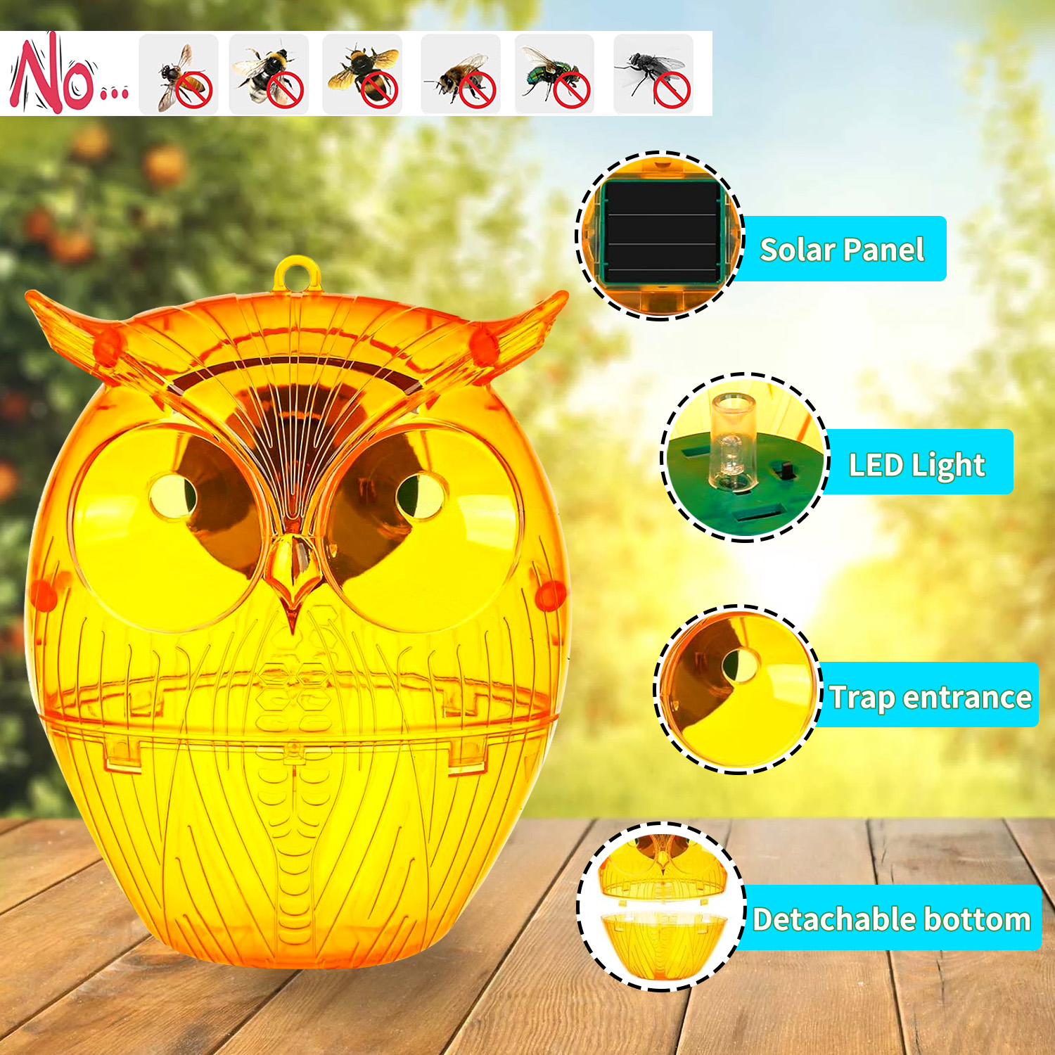 🦉⚡ 2 Pack Solar Owl Wasp Trap – Nature’s Guardian Meets High-Tech Pest Control! 🌞🐝