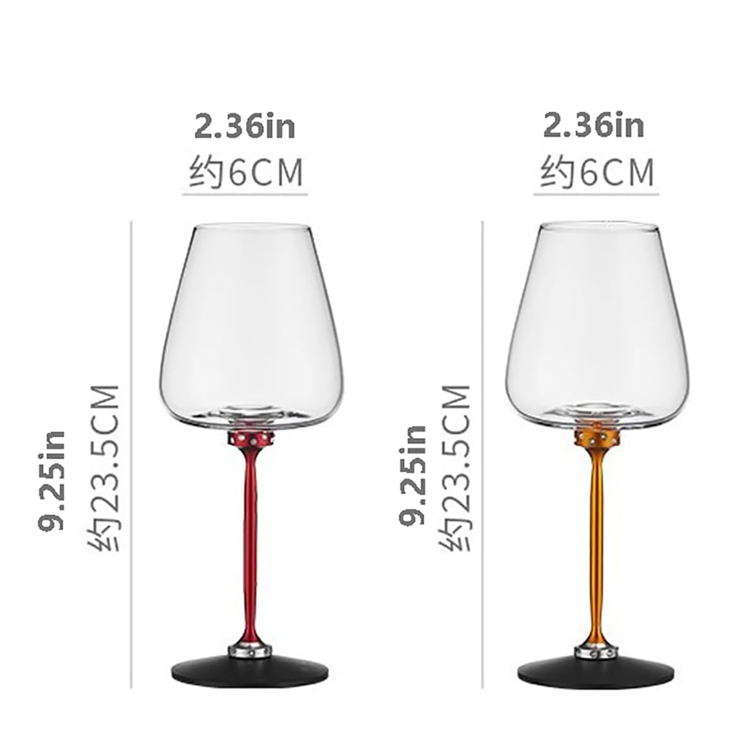 Rotating Crystal Glass Red Wine or White Wine Glass