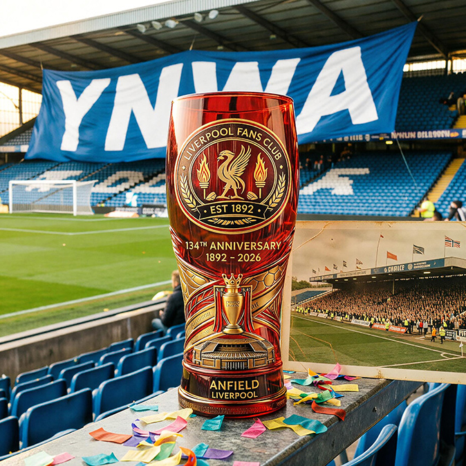 Liverpool Fans Club 134th Anniversary Collector Beer Glass 1892–2026