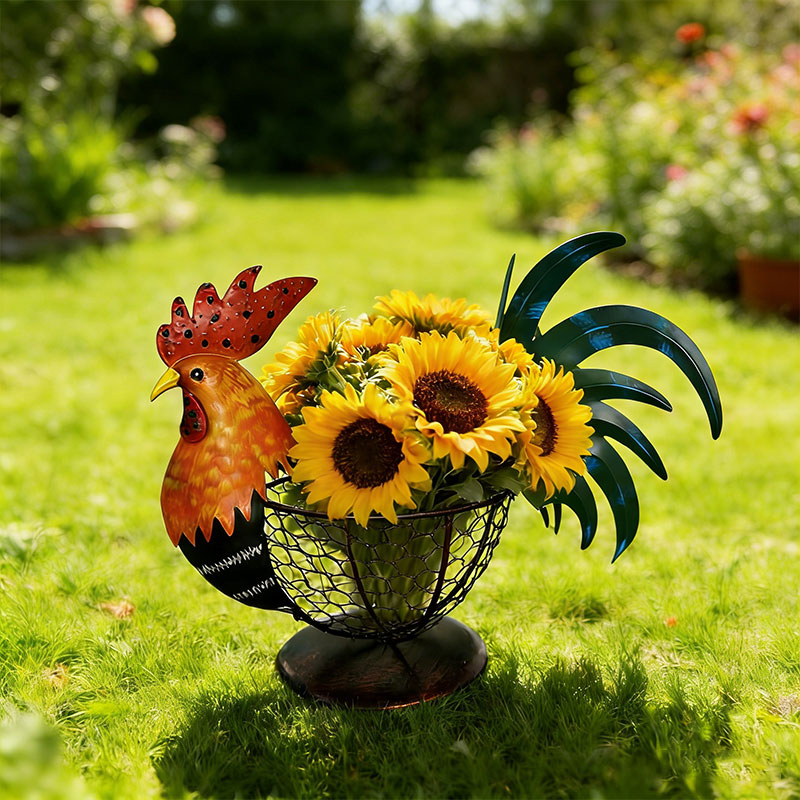 🐔 Rustic Rooster Wire Basket – Farmhouse Charm for Every Space ✨