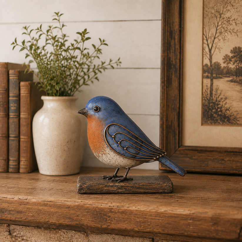 Rustic Songbird Figurines – Meaningful Cardinal, Bluebird & Chickadee Home Decor Gifts