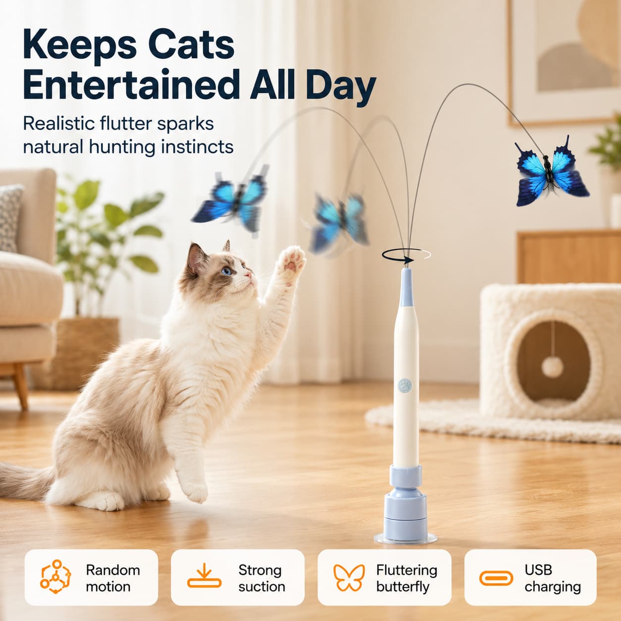 🐾Automatic Butterfly Cat Toy