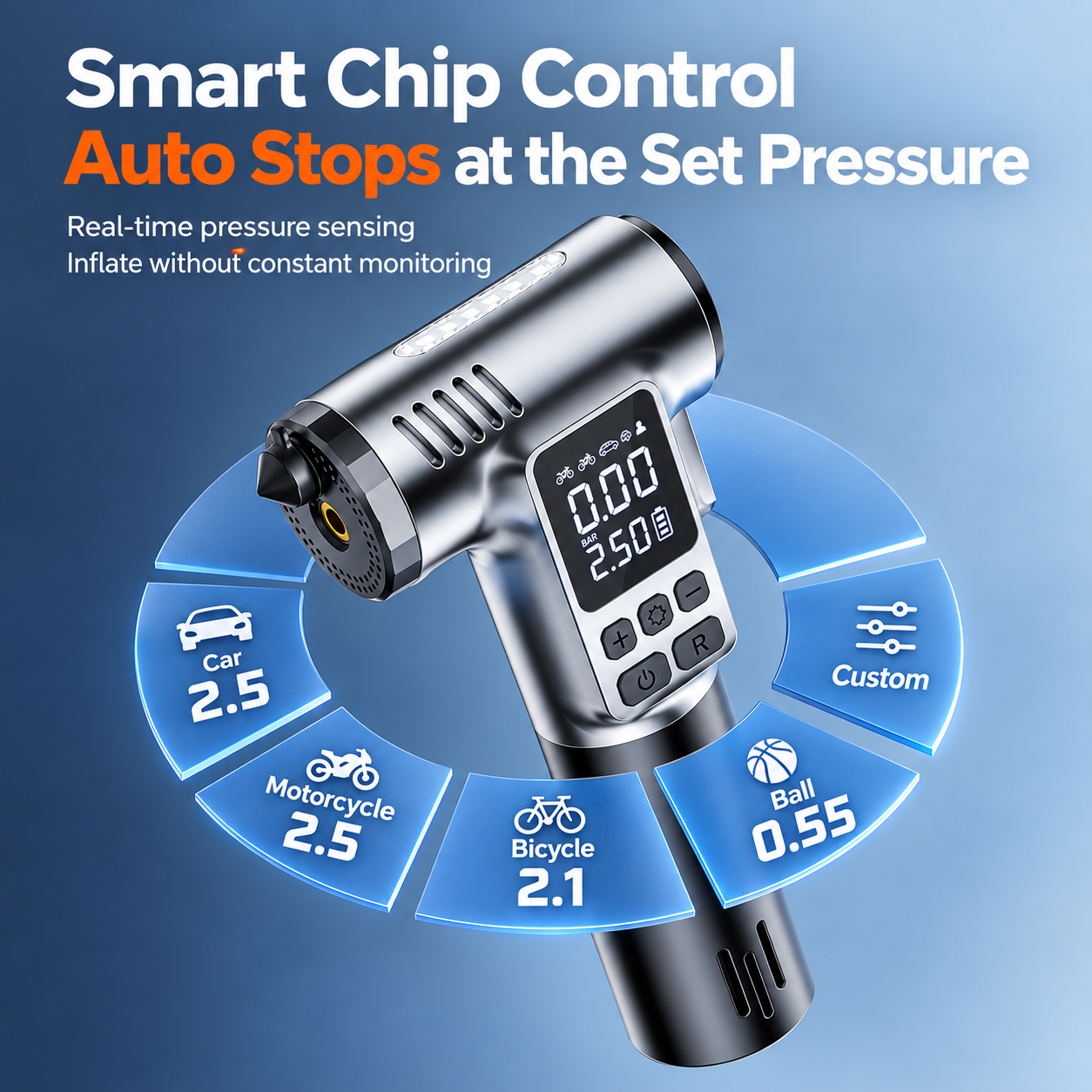 Wireless Tire Inflator With Emergency Escape Tools