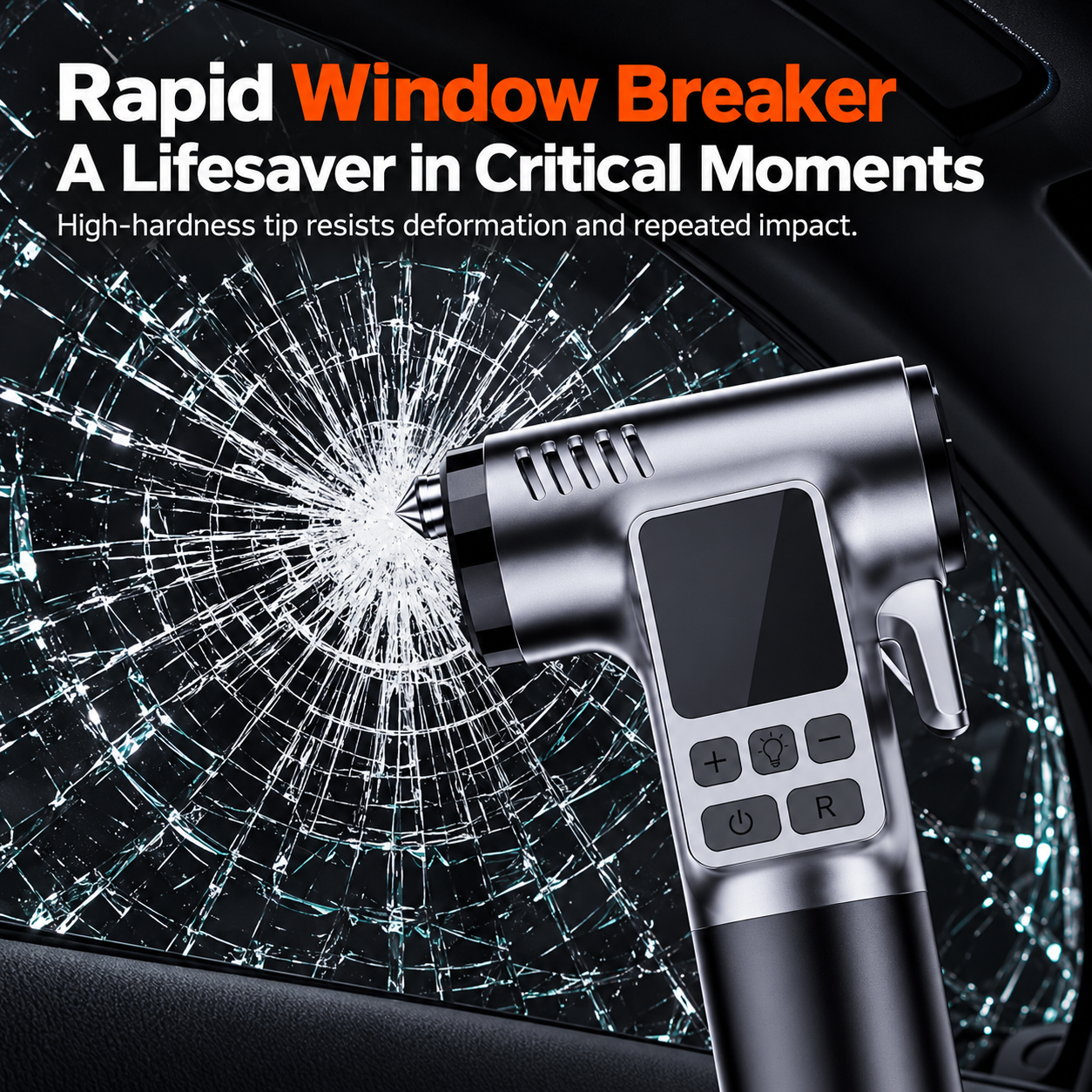 Wireless Tire Inflator With Emergency Escape Tools