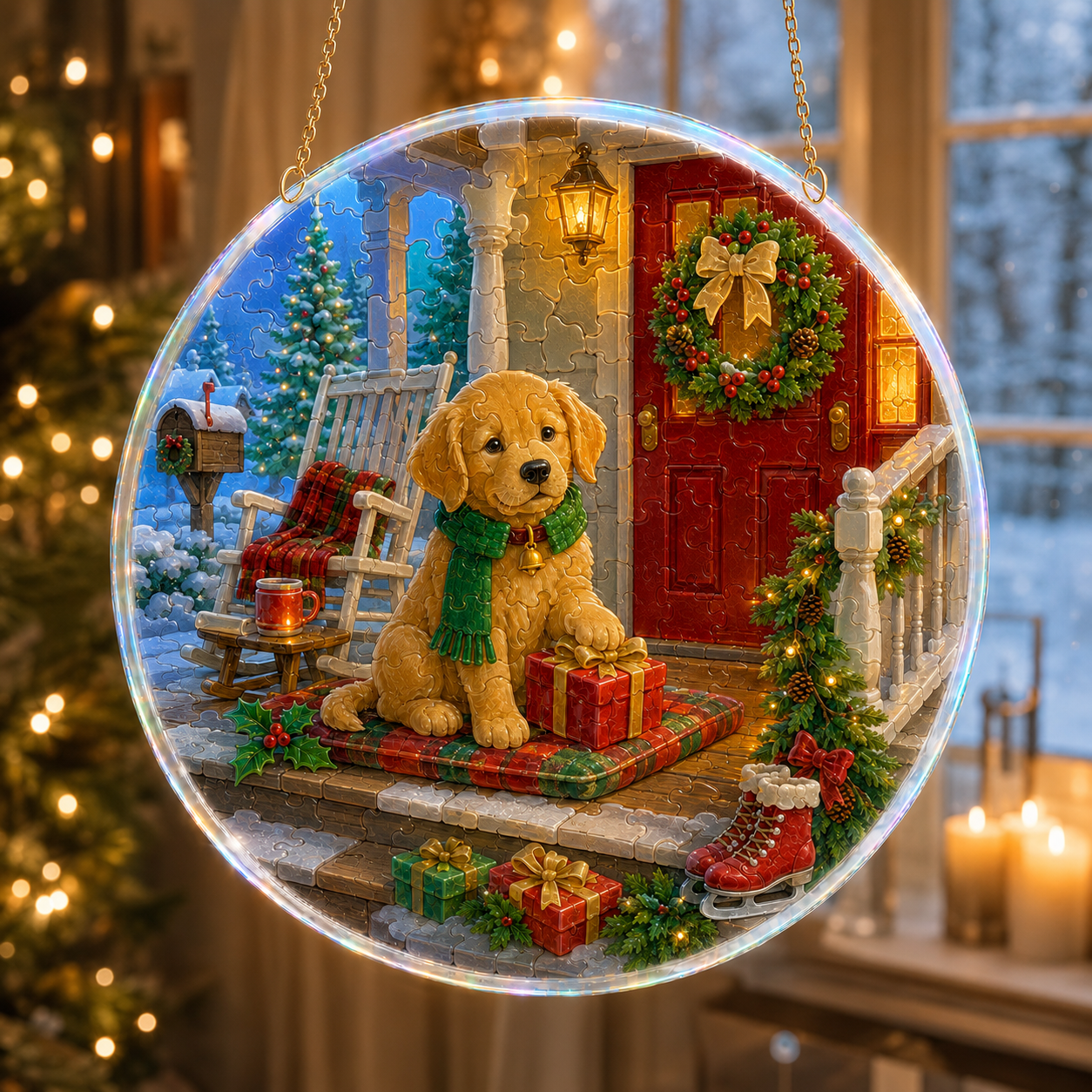 Magical Christmas Sea Glass Sun Catcher Ornaments