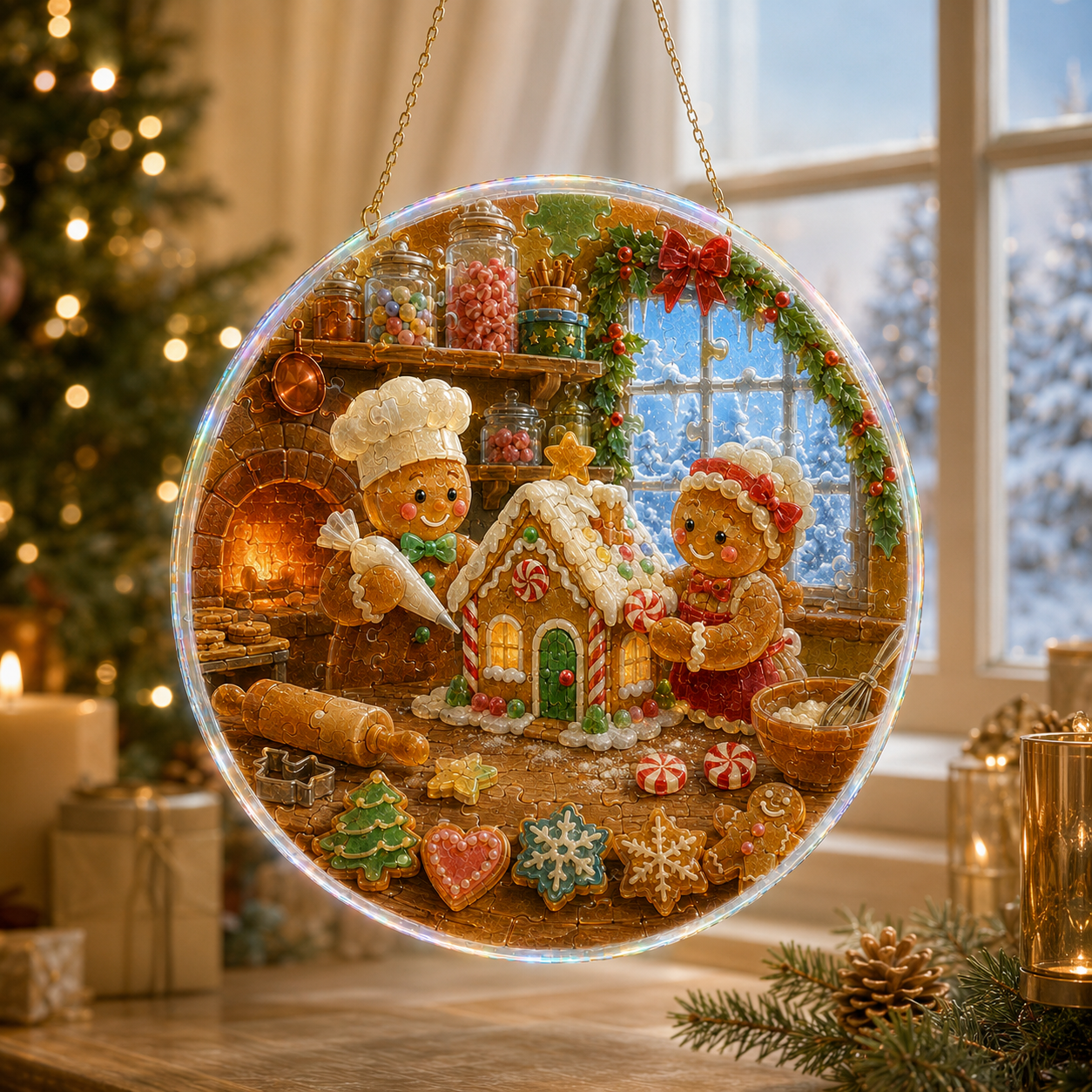 Magical Christmas Sea Glass Sun Catcher Ornaments