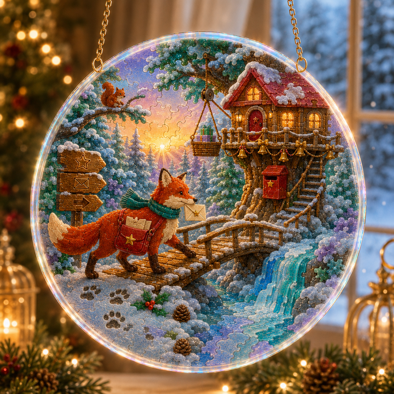 Magical Christmas Sea Glass Sun Catcher Ornaments