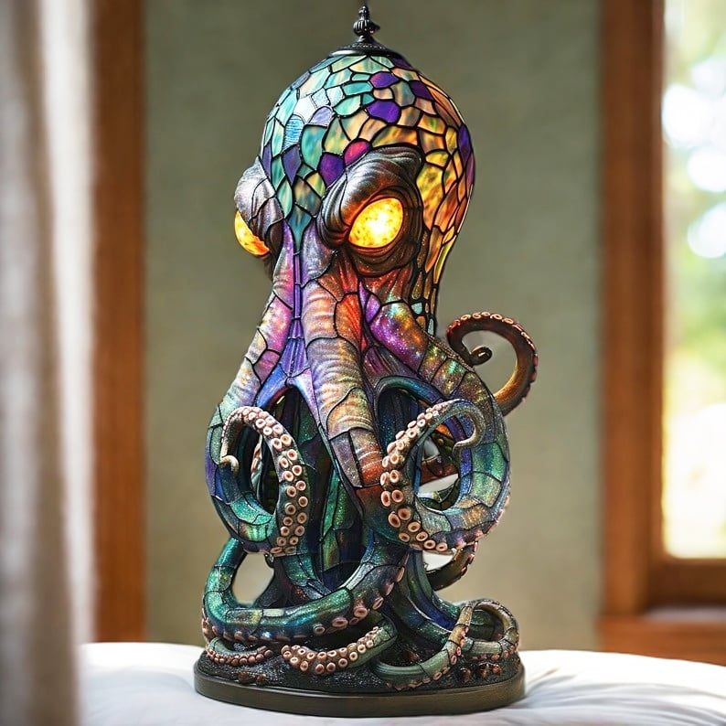 🦑Stained Glass Octopus Lamp✨