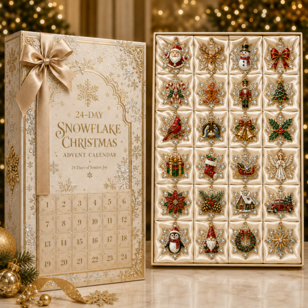 24-Day Snowflake Christmas Countdown Advent Calendar
