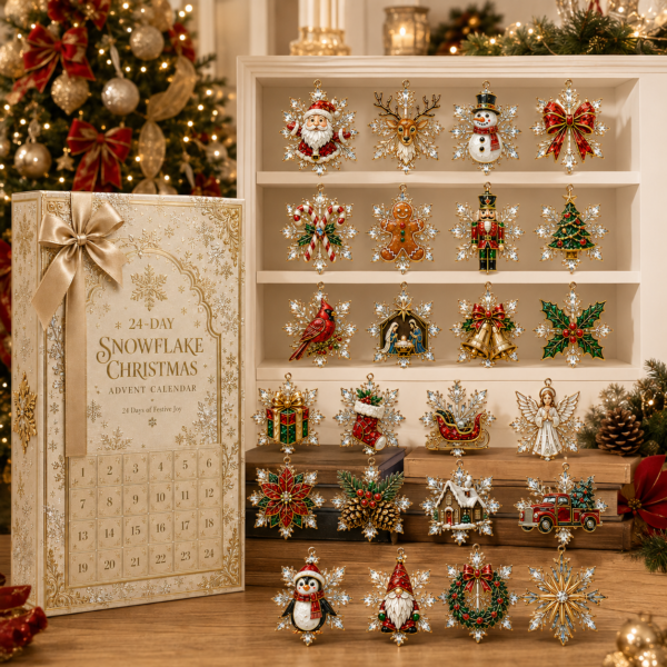 24-Day Snowflake Christmas Countdown Advent Calendar