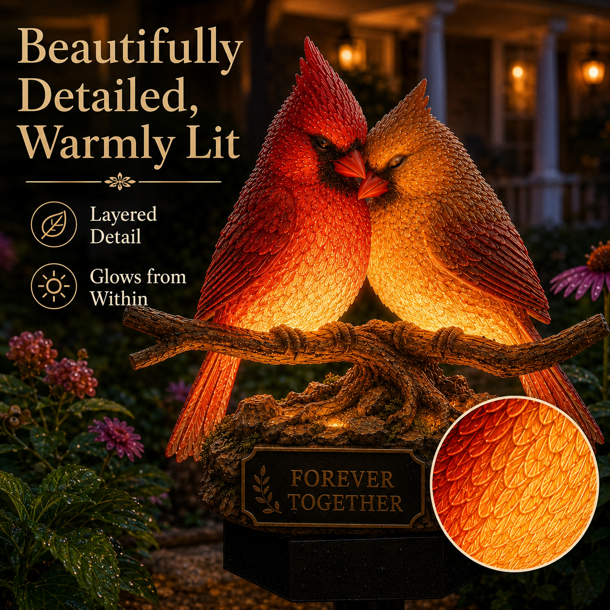 Solar Memorial Garden Light with Plaque
