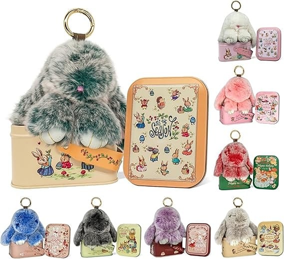 💥Handmade Soft Christmas Bunny Charms