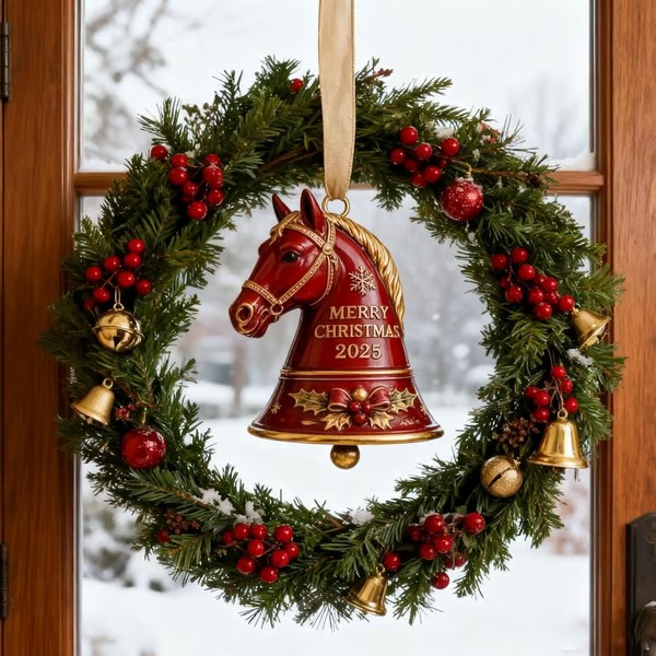 🎄🐴 2025 Handmade Metal Horse Bell Ornament – Timeless Token of Friendship & Love