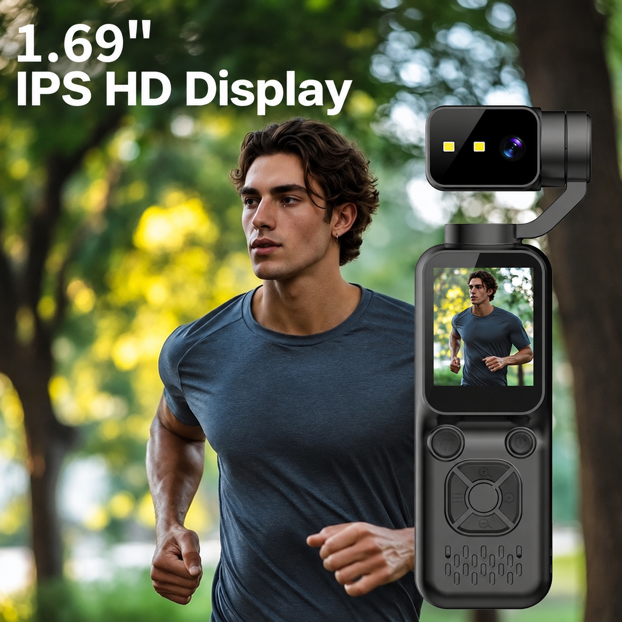 Pocket Handheld Action Camera with Built-In Display & Memory Kit