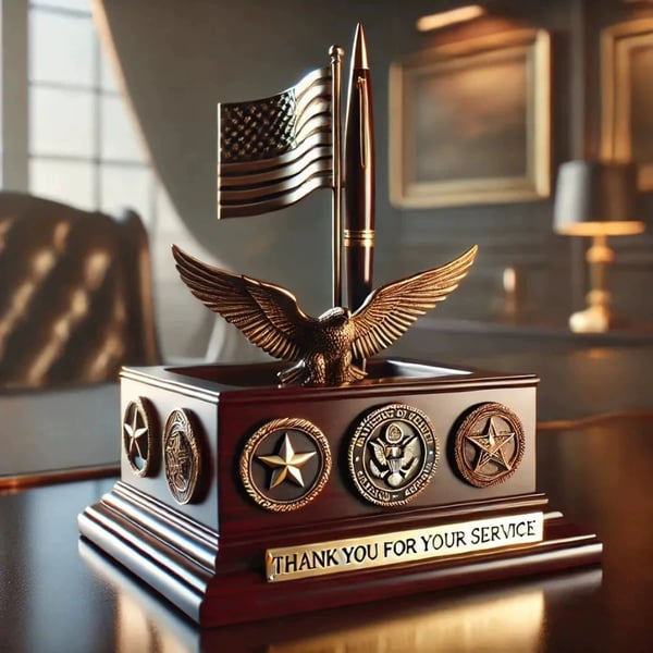 Veterans tribute pen holder