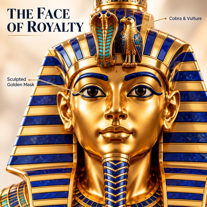 👑 Tutankhamun Pharaoh Whiskey Decanter – Ancient Egyptian Golden Mask Inspired Collectible Bottle