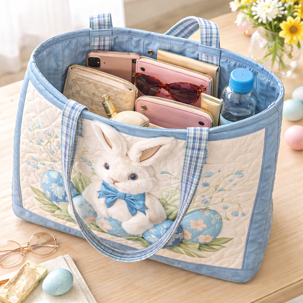 Easter Bunny Quilted Tote Bag🐰🌸